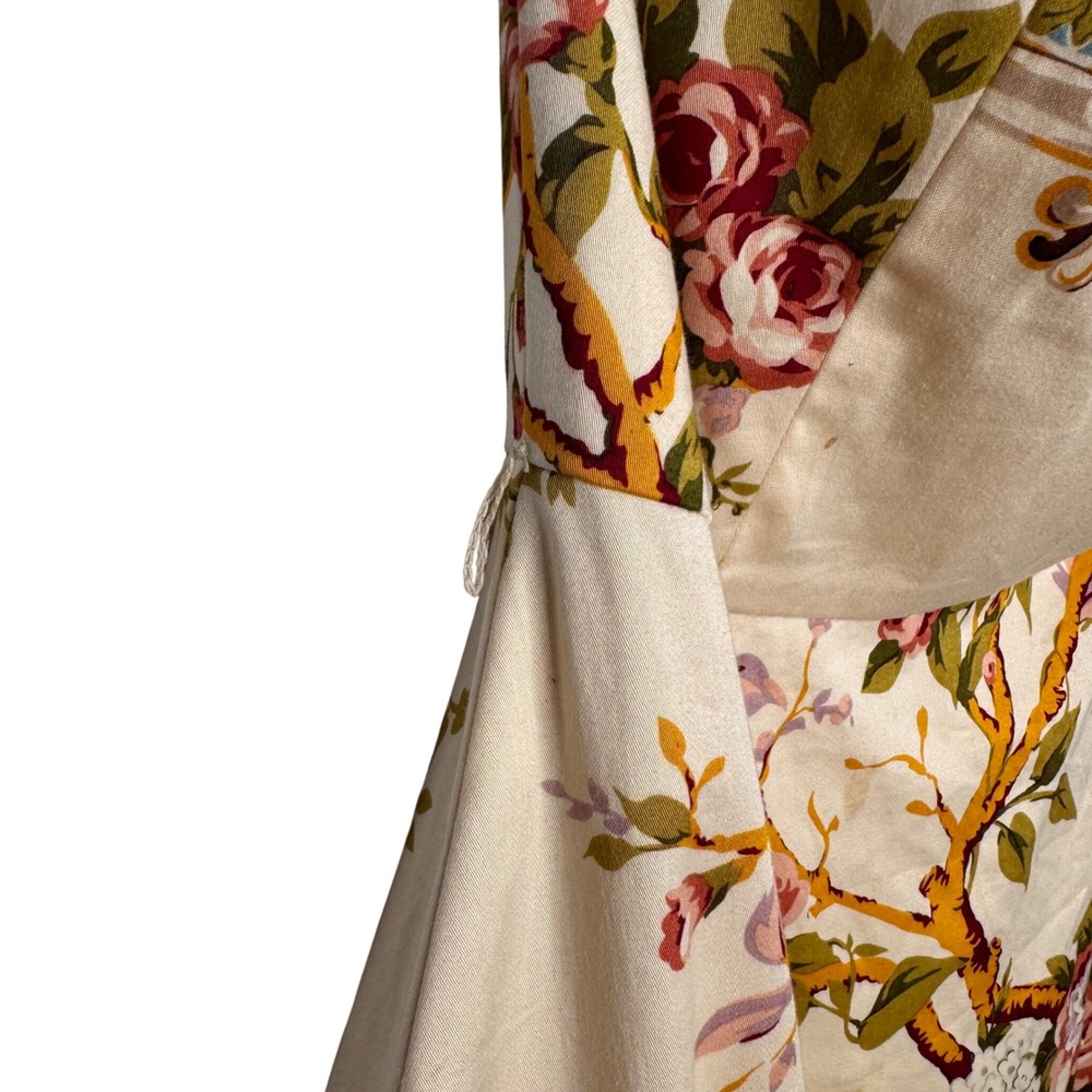 VTG Y2K Moda International Floral Print Strapless Fit Flare Cottagecore Dress 2 - Picture 8 of 9